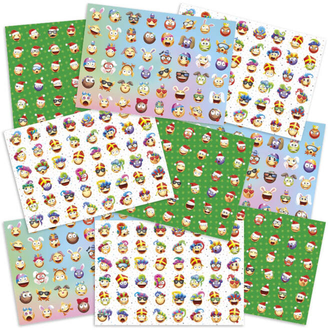 Beloningsstickers Mix smiley feestdagen 48 motieven, 864 stickers