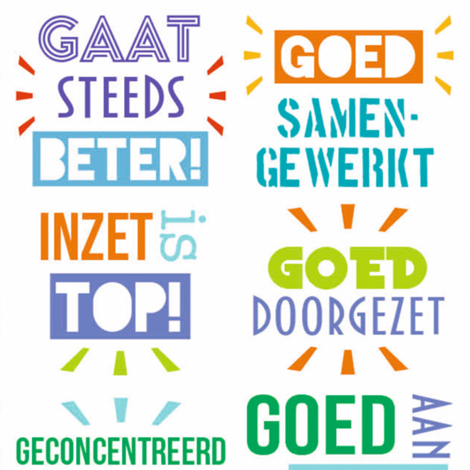Beloningsstickers 464 Mindset Teksten, 30 motieven, 600 stuks