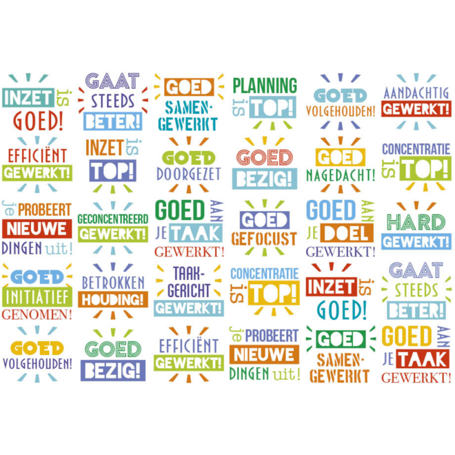 Beloningsstickers 464 Mindset Teksten, 30 motieven, 600 stuks