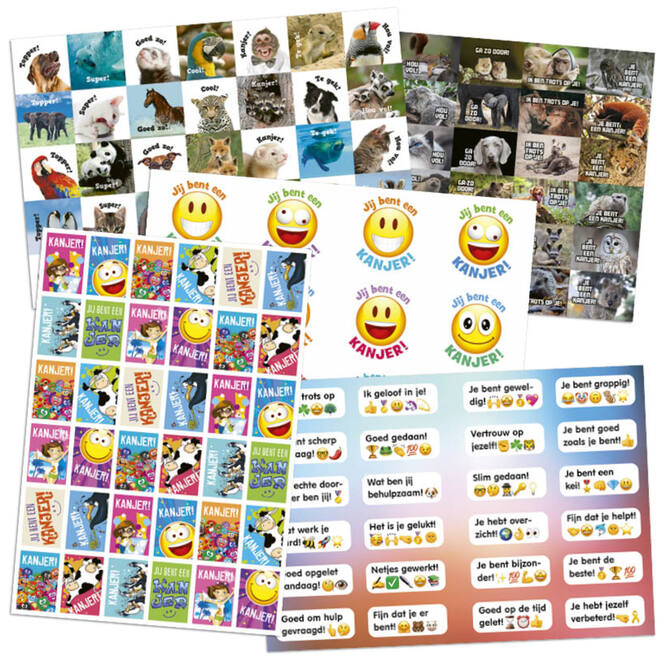 Beloningsstickers snelbestelpakket Teksten  8002, 150-225 motieven, 4000 st.