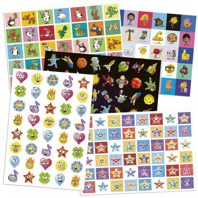 Beloningsstickers snelbestelpakket Fantasie, 150-225 mot. 3500 st.