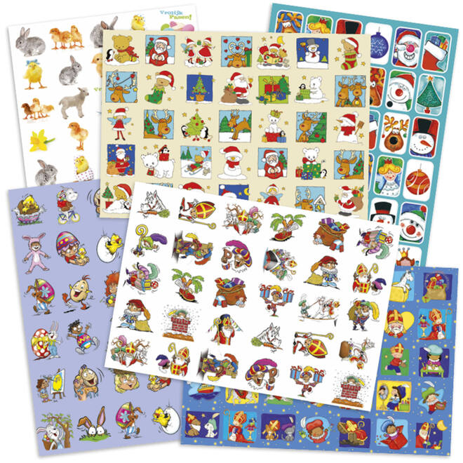 Beloningsstickers snelbestelpakket Feestdagen 216-288 mot. 4500 st.