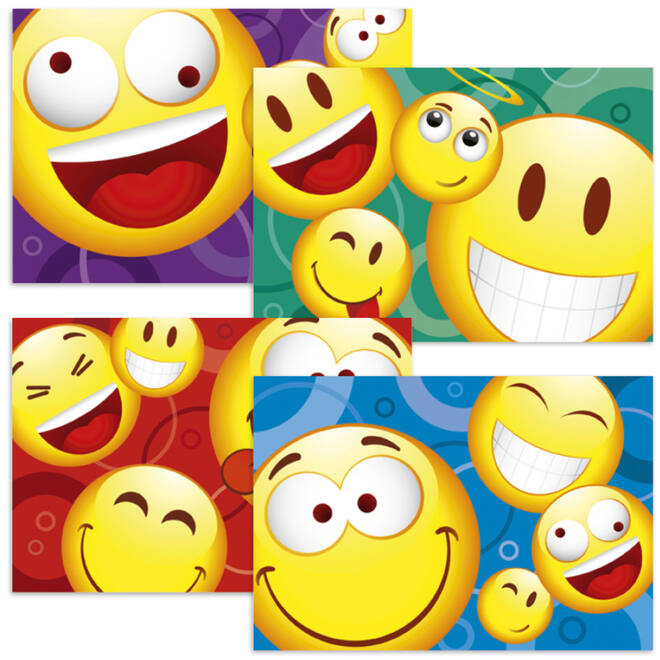Ansichtkaarten Smileys 5509 4 motieven, 48 stuks