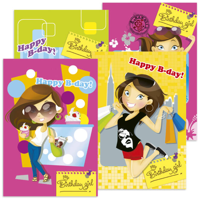 Miniposters Hippe Meiden 802, 20 stuks 4 motieven, 20 stuks