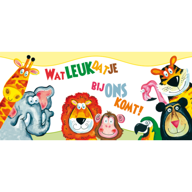 Oproepkaarten vrolijke dieren 5201 2 motieven, 25 stuks