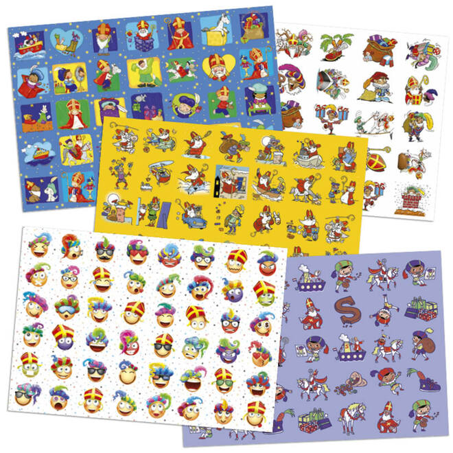 Beloningsstickers snelbestelpakket Sinterklaas 181 motieven 3620 st.
