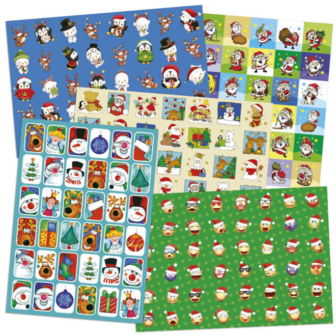 Beloningsstickers snelbestelpakket kerststickers 181 motieven 3620 st.