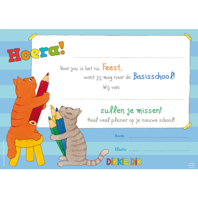 Getuigschriften Dikkie Dik 1 motief, 10 stuks