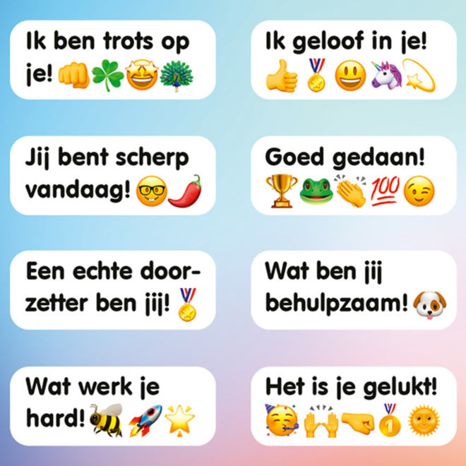Beloningsstickers 483 complimenten, 24 motieven, 480 stuks