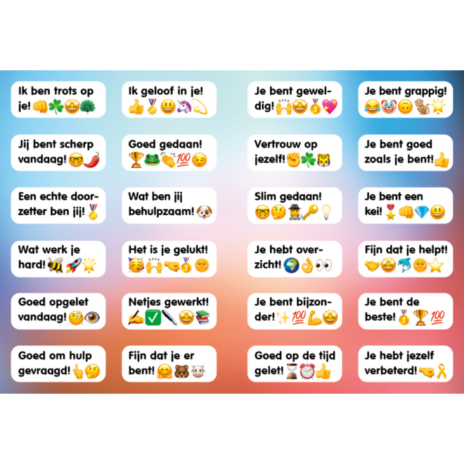 Beloningsstickers 483 complimenten, 24 motieven, 480 stuks