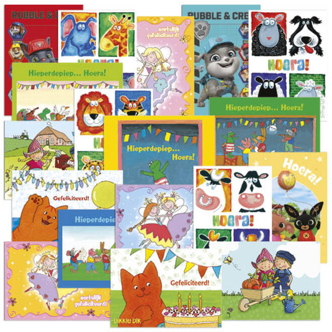 Miniposters Fantasie onderbouw Mix 1102, 18 motieven, 18 stuks