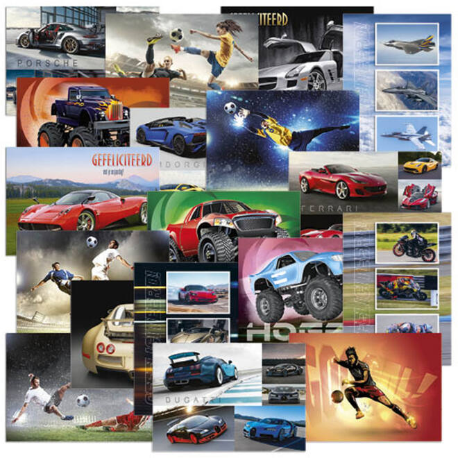 Miniposters Voertuigen/sport Mix 1104, 18 motieven, 18 stuks