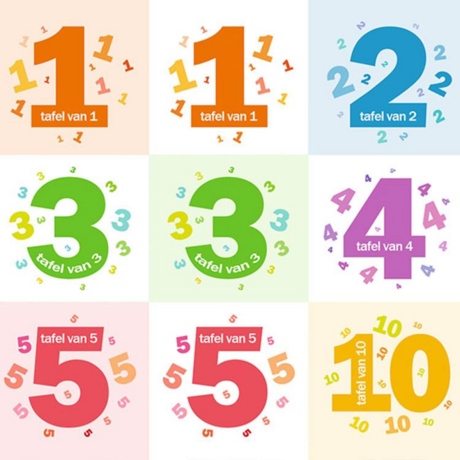 Beloningsstickers tafel 1-5 + 10, 240 stickers