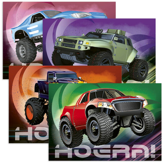 Miniposter 1085 Stoere trucks 4 motieven, 20 stuks