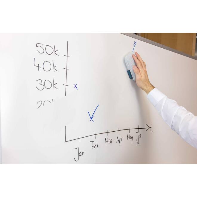 Whiteboardwisser spons microvezel licht grijs