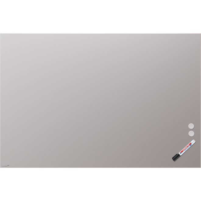Glasbord Legamaster mat 100 x 150 cm Warm Grey (rechte hoek)