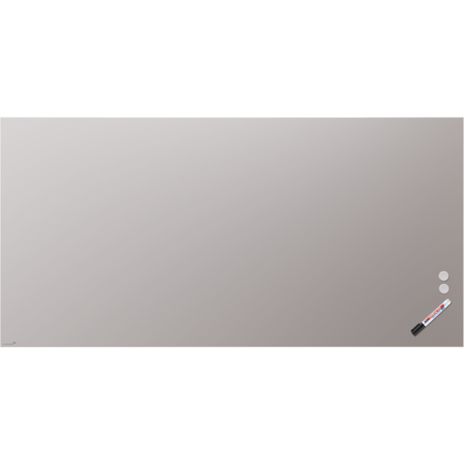 Glasbord Legamaster mat 100 x 200 cm Warm Grey (rechte hoek)