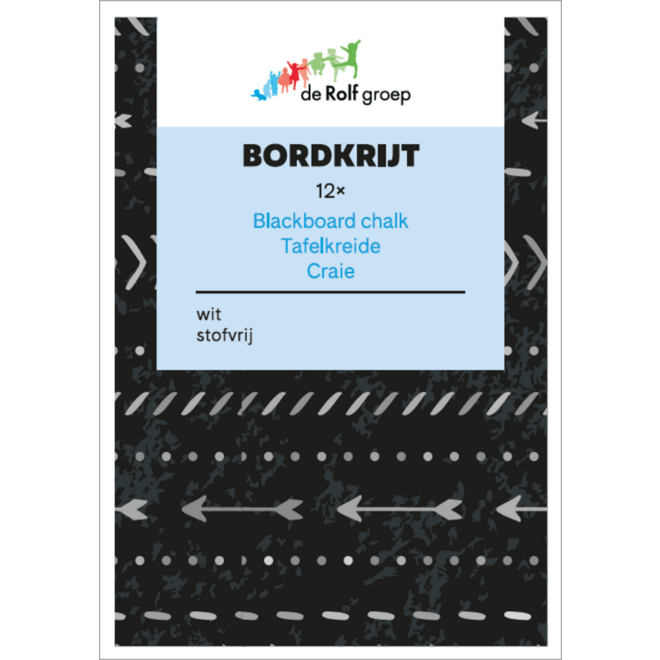 Bordkrijt wit stofvrij, 12 stuks