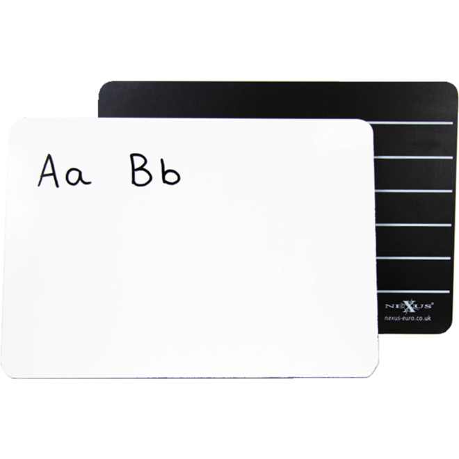Schrijf/wisbord whiteboard en krijtbord A4, 10 stuks