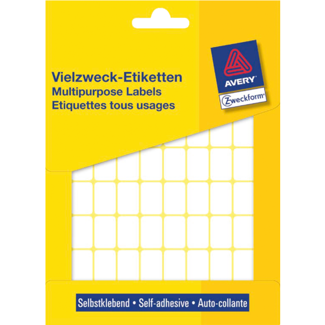 Etiketten wit ft 18 x 12 mm inhoud 1800 stuks
