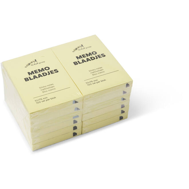 Memo notitieblaadjes 51 x  76 mm 12 stuks