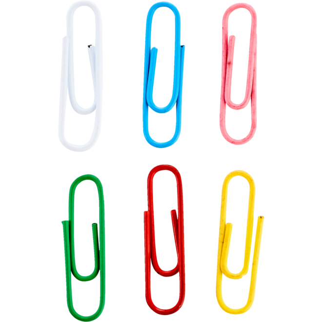 Paperclip gekleurd, 500 stuks ass.