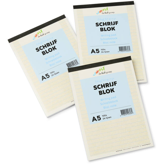 Schrijfblok A5 | de Rolf groep | 100 vel