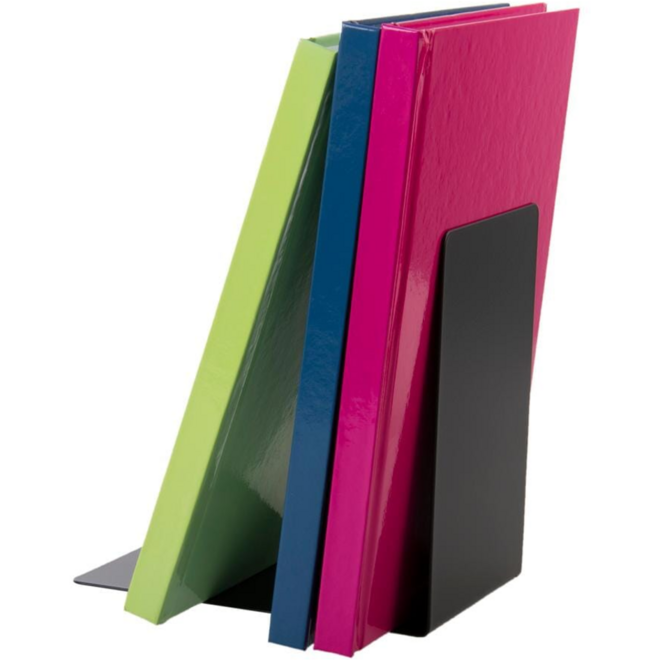 Boekensteun metaal 90 x 140 x 140 mm zwart, per set