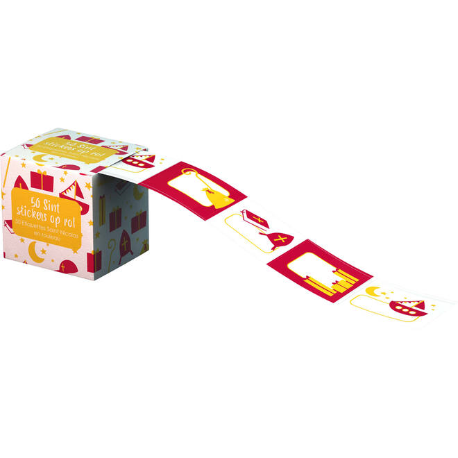 Cadeaustickers Sint, 50 stuks