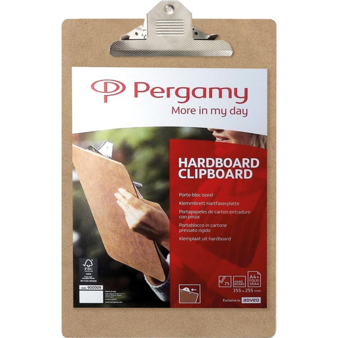 Klemplaat A4 bruin, hardboard