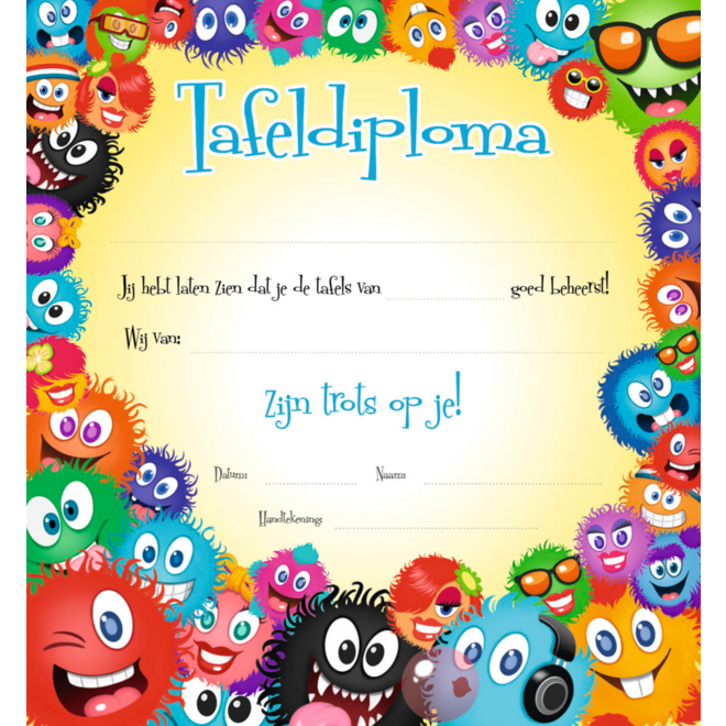 Tafeldiploma furries, 25 stuks