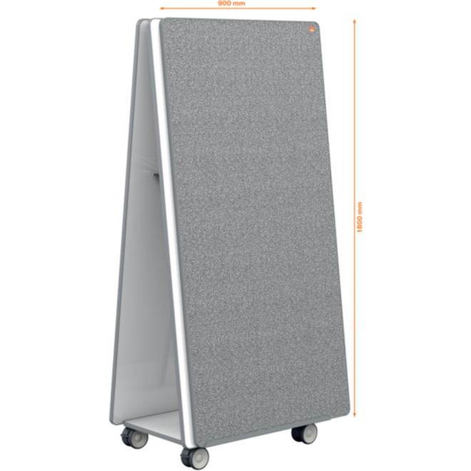 Whiteboard Nobo Move&Meet basis set afneembaar en draagbaar whiteboard/memobord grijs