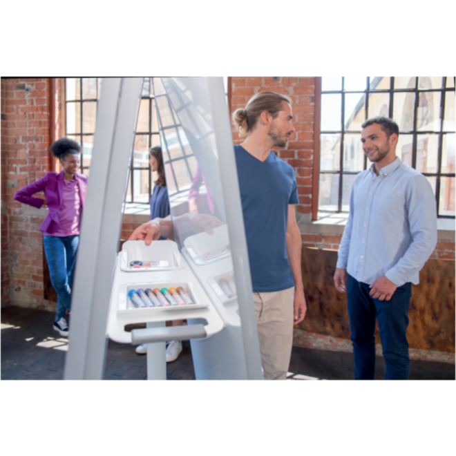 Whiteboard Nobo Move&Meet basis set afneembaar en draagbaar whiteboard/memobord grijs