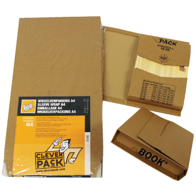 Wikkelverpakking CleverPack | ringb + zelfkl strip | bruin | 25 stuk (25 stuks)