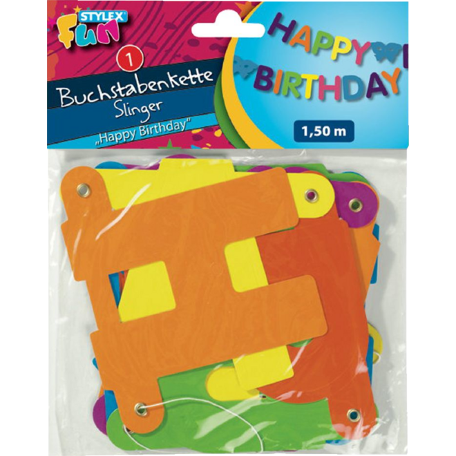Slinger Happy Birthday, 1,5 meter