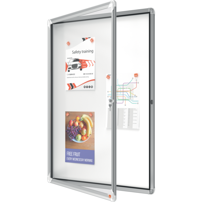 Binnenvitrine Nobo draaideur met slot 9 x A4