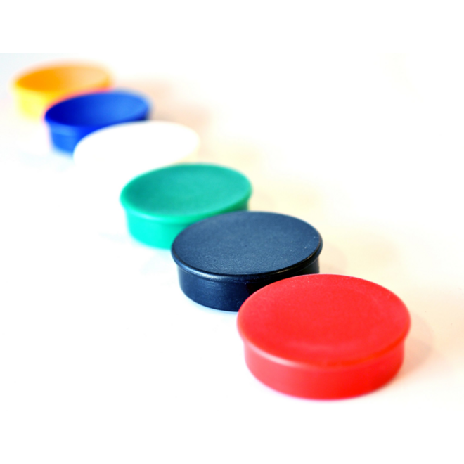 Magneet assorti 20 mm rond, 10 stuks