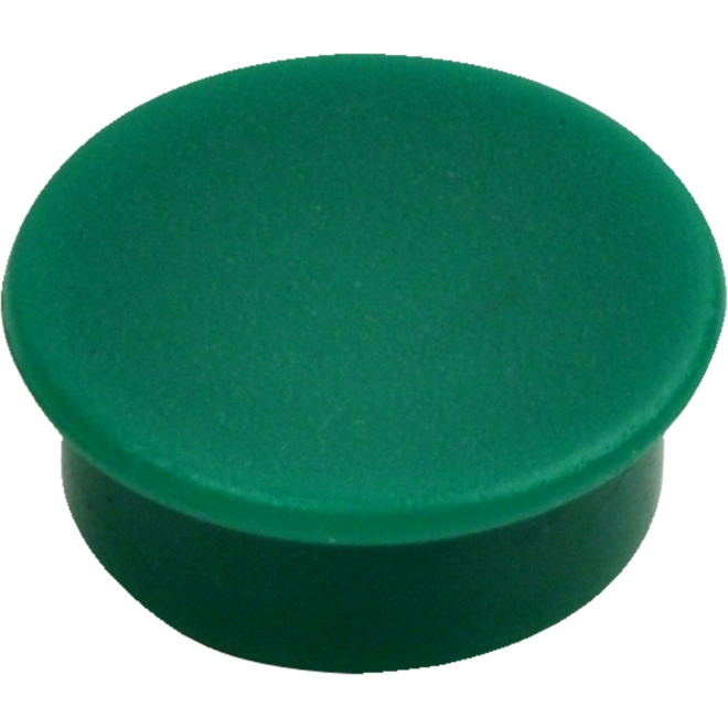 Magneet groen 20 mm rond, 10 stuks