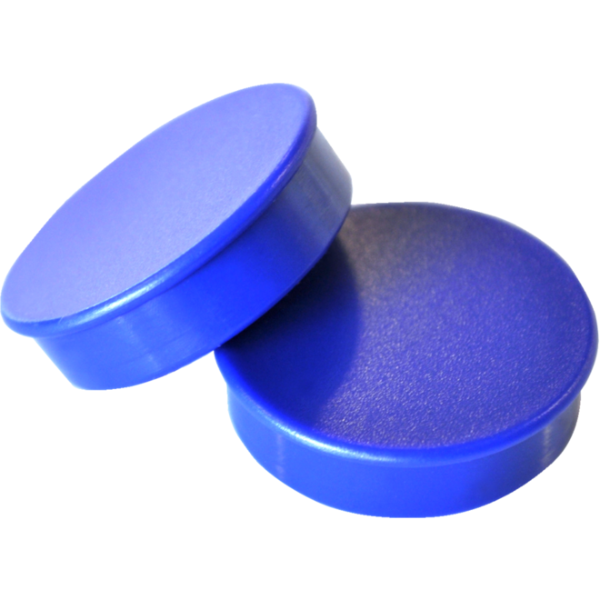 Magneet blauw 30 mm rond, 10 stuks