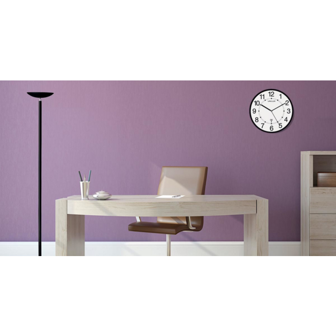 Wandklok Unilux wave radiogestuurd 30 cm zwart/wit