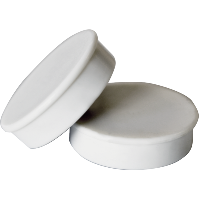 Magneet wit 20 mm rond, 10 stuks