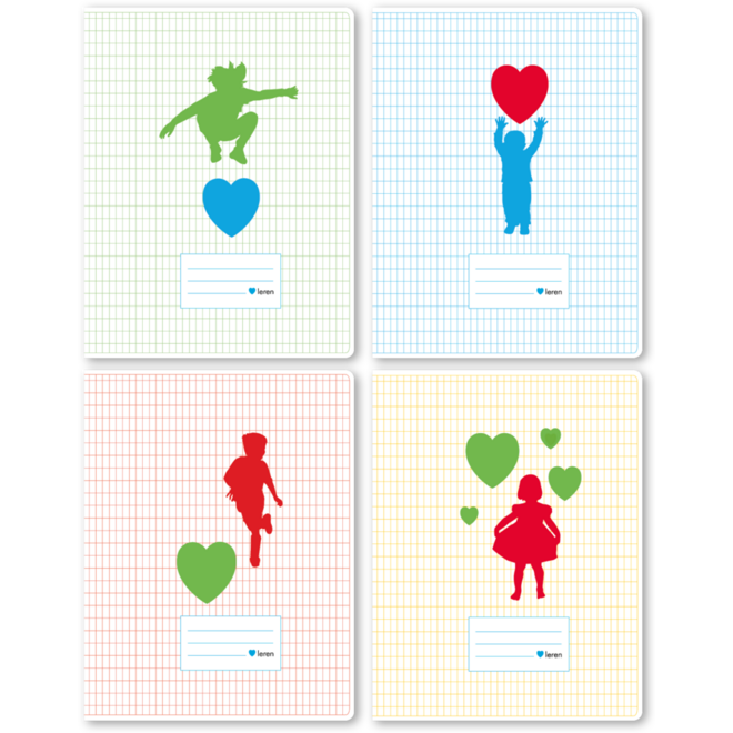 Schriften commerciaal 4x7,5 mm, hart voor leren 16,5 x 21 cm, budget (25 stuks)