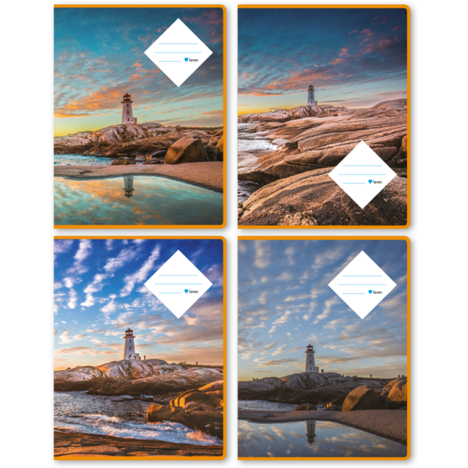 Schriften 24 lijnen, vuurtoren, 16,5 x 21 cm, 80 gr (25 stuks)