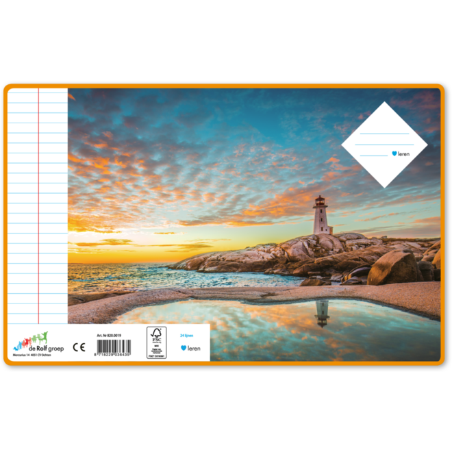 Schriften 24 lijnen, vuurtoren, 16,5 x 21 cm, 80 gr (25 stuks)