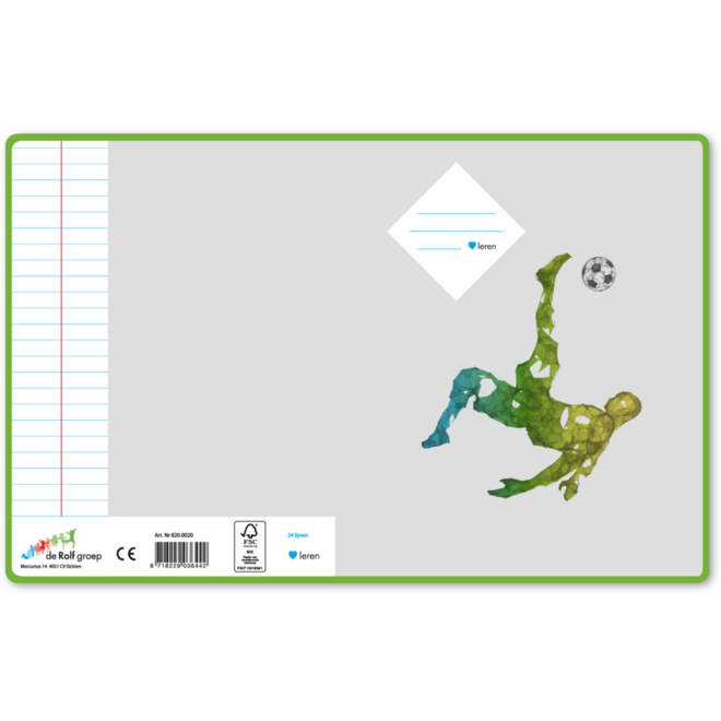 Schriften 24 lijnen, voetbal/volleybal, 16,5 x 21 cm, 80 gr (25 stuks)