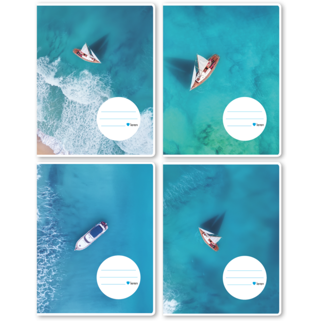 Schriften 24 lijnen, boot, 16,5 x 21 cm, 80 gr (25 stuks)