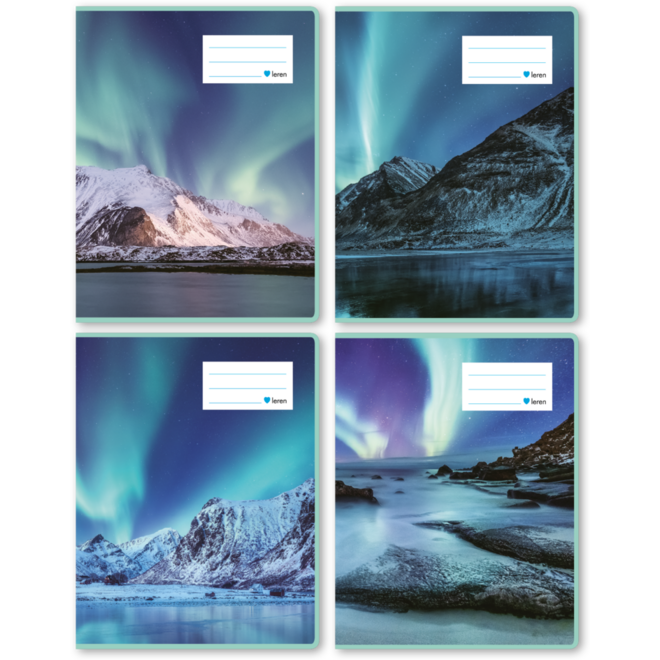 Schriften 24 lijnen, noorderlicht, 16,5 x 21 cm, 80 gr (25 stuks)