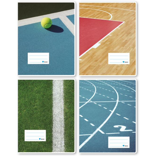 Schriften 24 lijnen, sportveld, 16,5 x 21 cm, 80 gr (25 stuks)