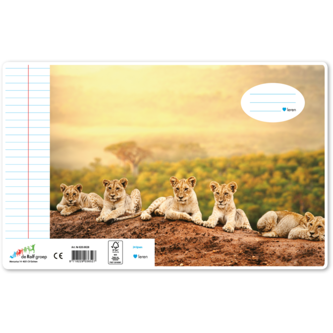 Schriften 24 lijnen, dieren in het wild, 16,5 x 21 cm, 80 gr (25 stuks)