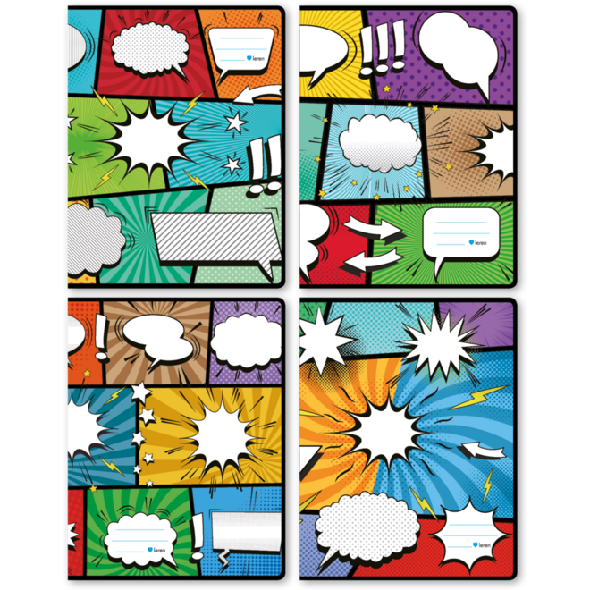 Schriften commerciaal 4x7,5 mm, textballon, 16,5 x 21 cm, 80 gr (25 stuks)